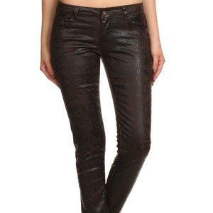 NWT EMPERIAL PREMIUM JUNIOR'S METALLIC SKINNY JEANS BLACK 1
